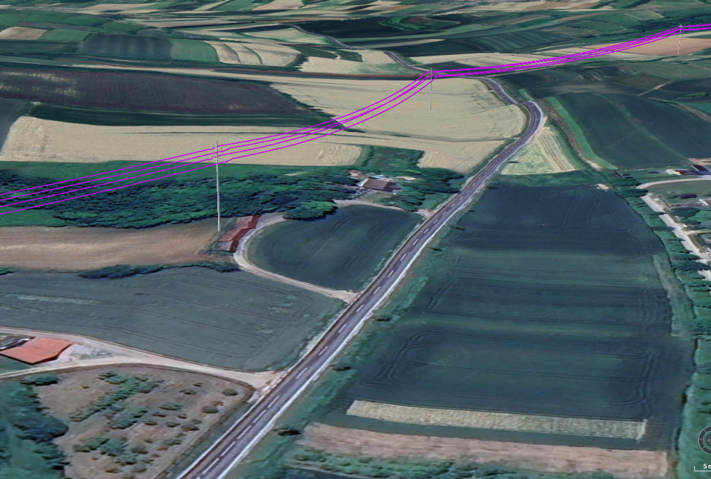 DSO, distribution system operator, power lines planning 3d render