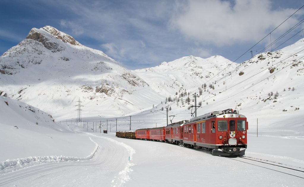 Train on electrified railway